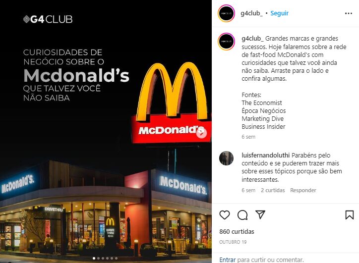 Post do G4 Club